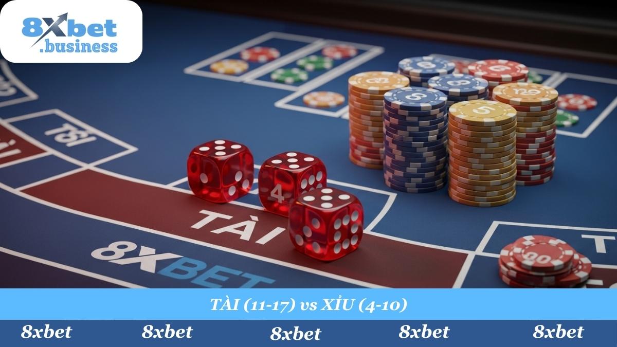 Khoảnh khắc hồi hộp nhất tại Tài Xỉu 8xbet: Bạn chọn Tài (11-17 điểm) hay Xỉu (4-10 điểm)?